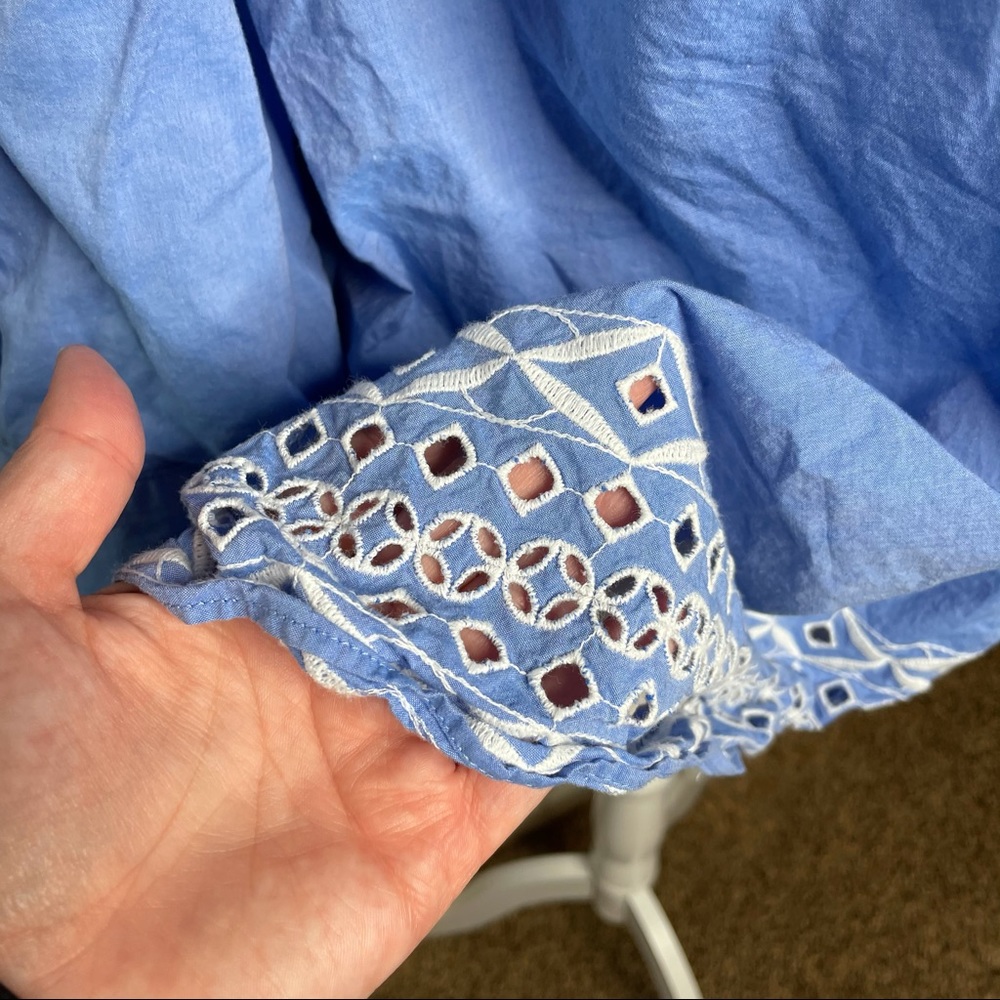 💐 Talbots 2XLP top with eyelet hem trim - Picture 3 of 5